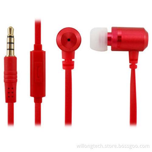 Colored Earbuds with Mic -Red